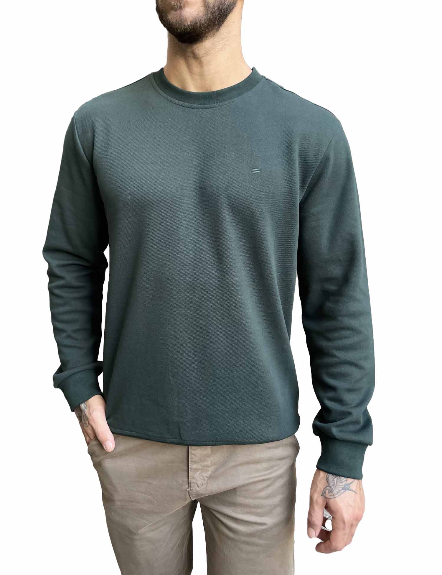 Ανδρική κυπαρισσί πικέ μακρυμάνικη μπλούζα 4403K φωτογραφία